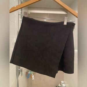 Black Suede skort